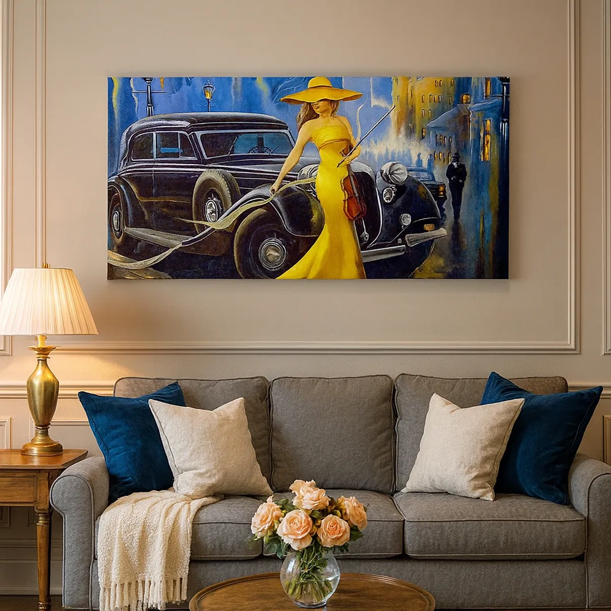 Obraz na plátne - Nokturno pre husle a lásku - 30x30 cm