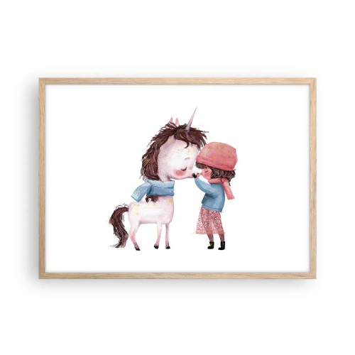 Plagát v ráme zo svetlého duba - Zimný príbeh - 70x50 cm