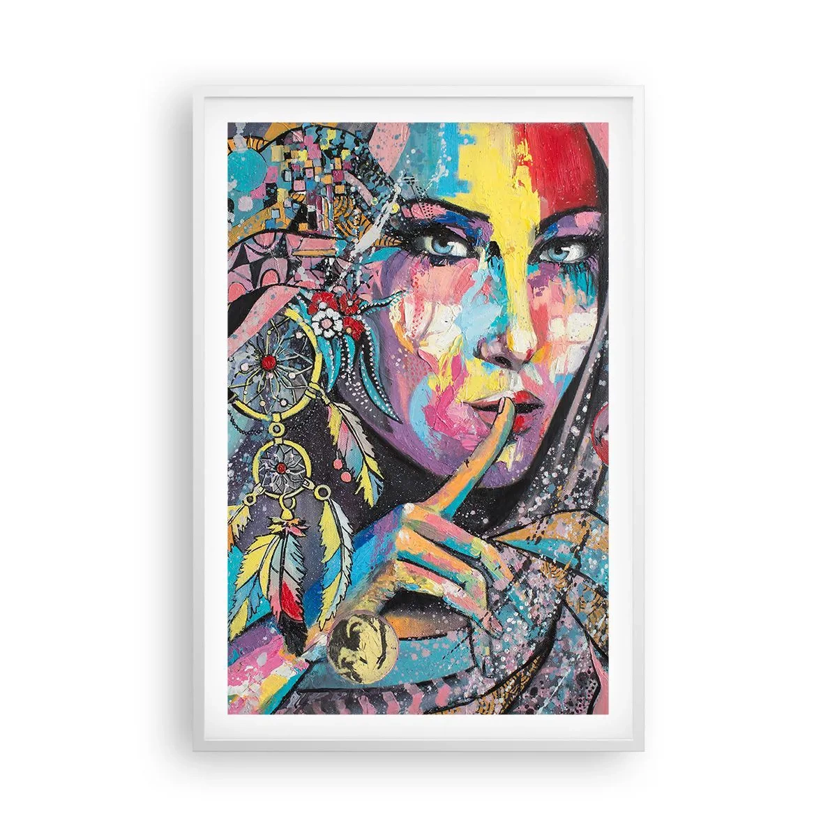 Plagát v bielom ráme - Mlč, než pochopíš - 61x91 cm