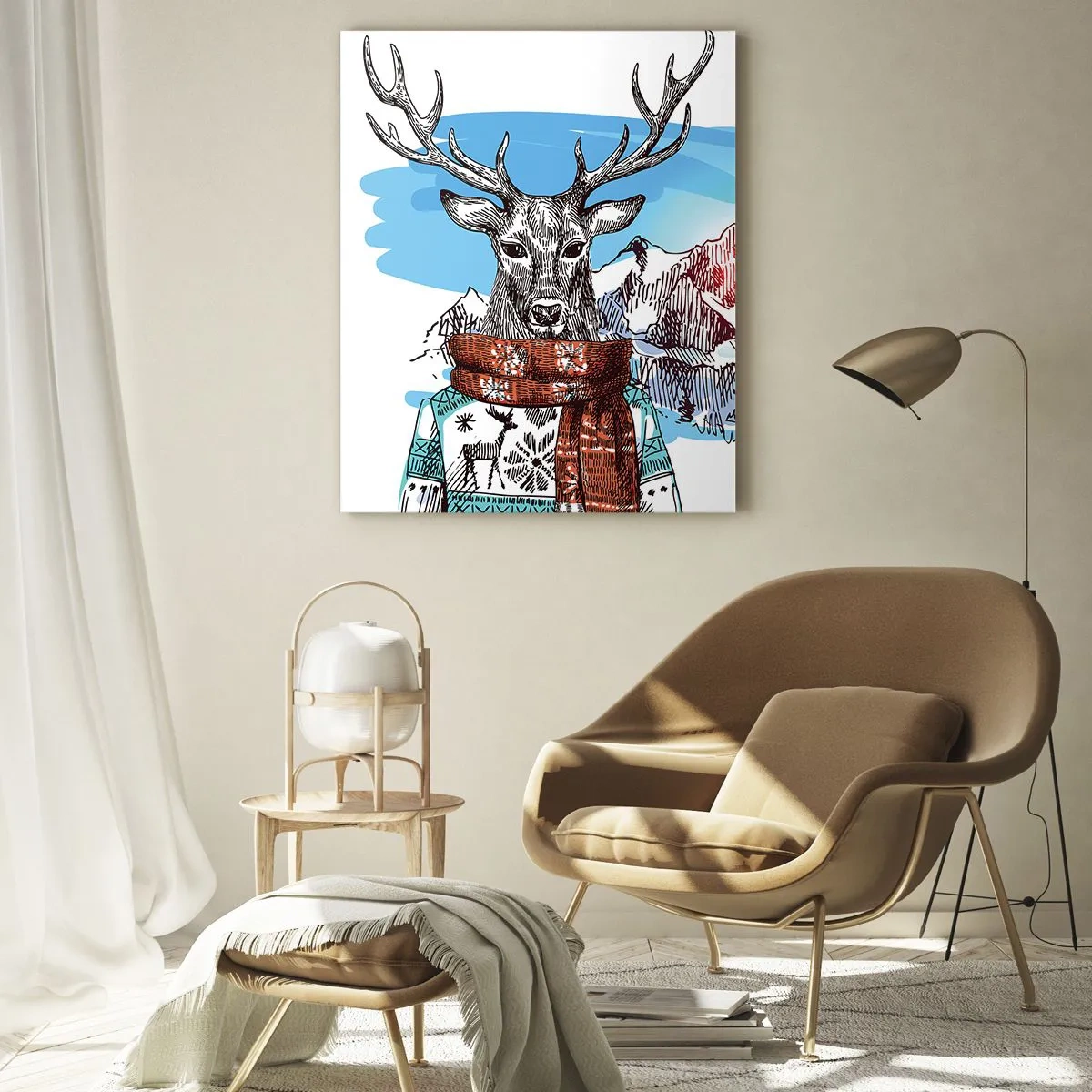 Obraz na skle - Ani jeleň nemrzne  - 50x70 cm