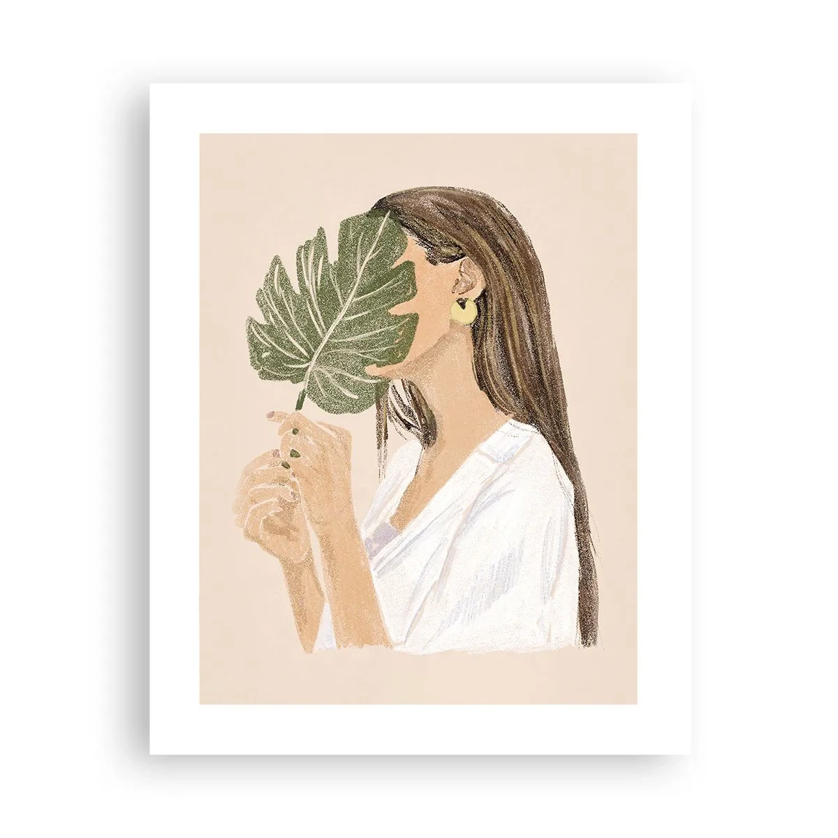 Plagát - Tajomný portrét s vejárom - 40x50 cm