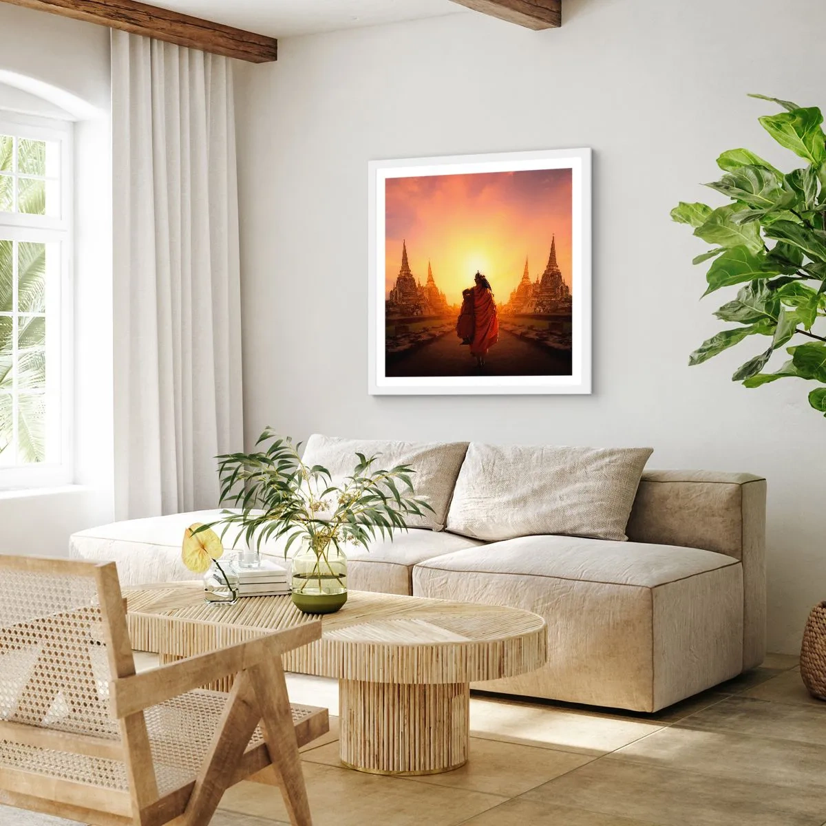 Plagát v bielom ráme - V kľude večnosťou - 60x60 cm