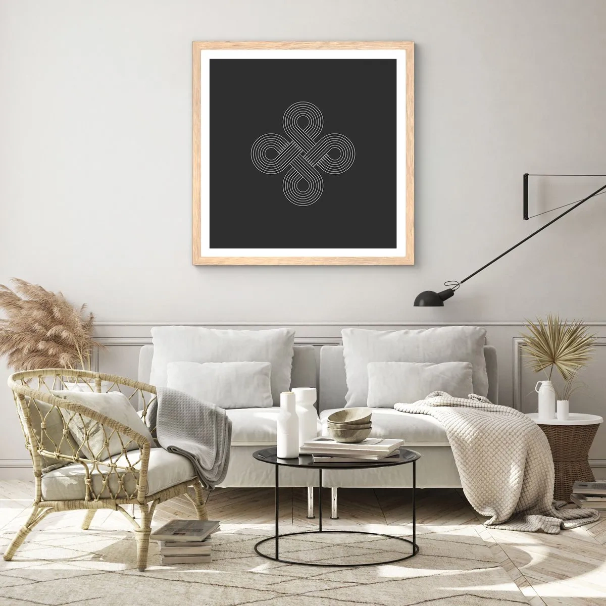 Plagát v ráme zo svetlého duba - V keltskom duchu - 40x40 cm