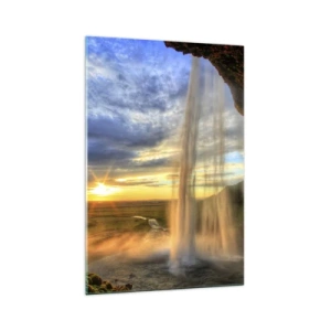 Obraz na skle - Svet za závojom kvapiek  - 70x100 cm