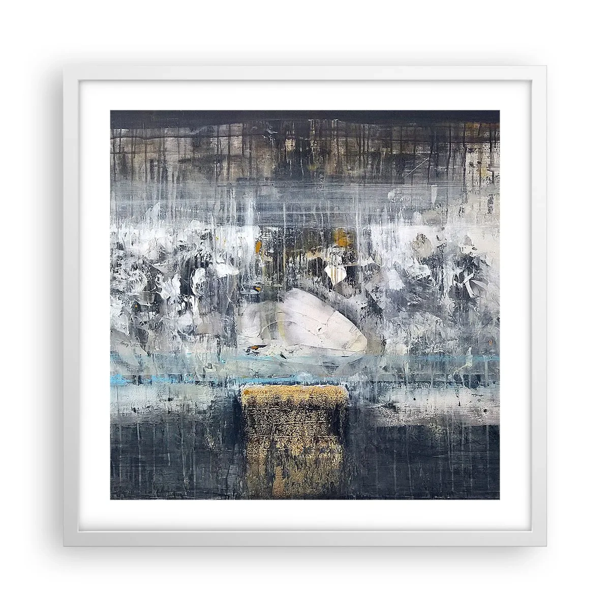 Plagát v bielom ráme - Ako na ľade, tak aj na hrude - 50x50 cm