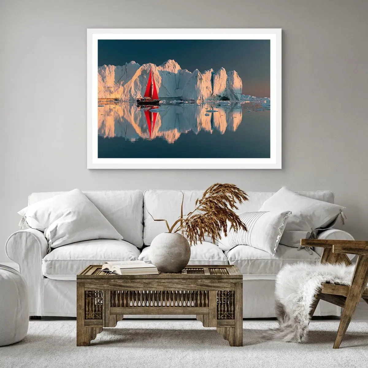 Plagát v bielom ráme - Na okraji sveta - 50x40 cm