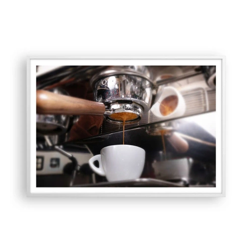 Plagát v bielom ráme - Dobrá chvíľa dňa - 100x70 cm