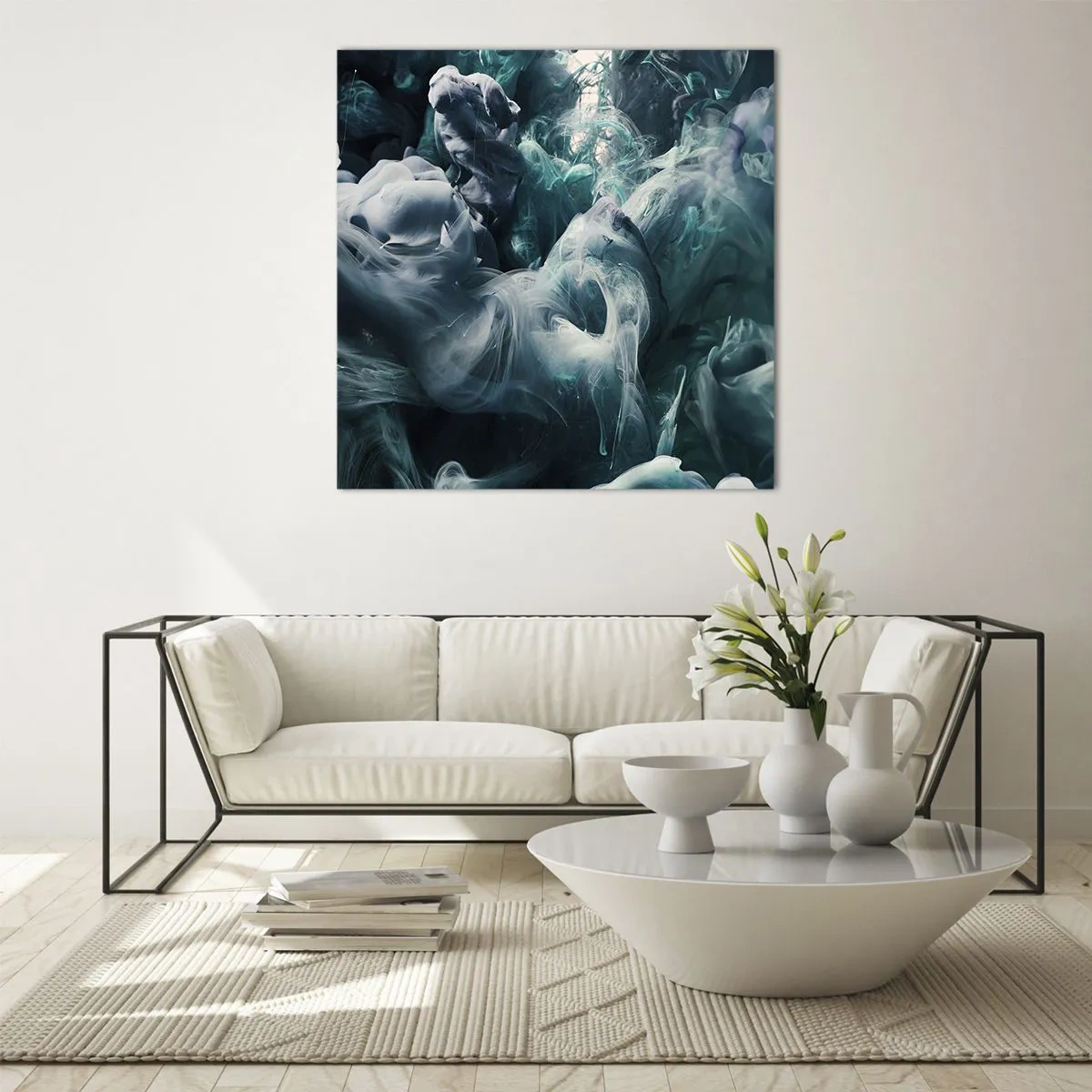 Obraz na skle - Pohyb farby - 50x50 cm