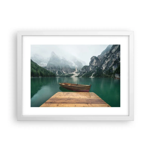 Plagát v bielom ráme - „Hrdé skaly vpredu“ - 40x30 cm