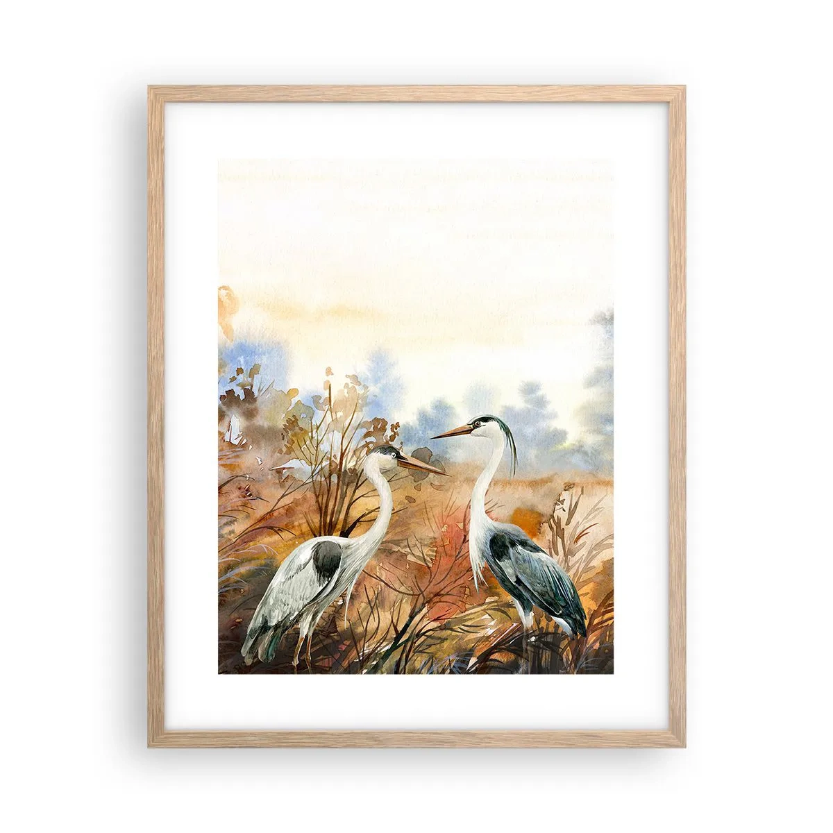 Plagát v ráme zo svetlého duba - Kam na jeseň? - 40x50 cm