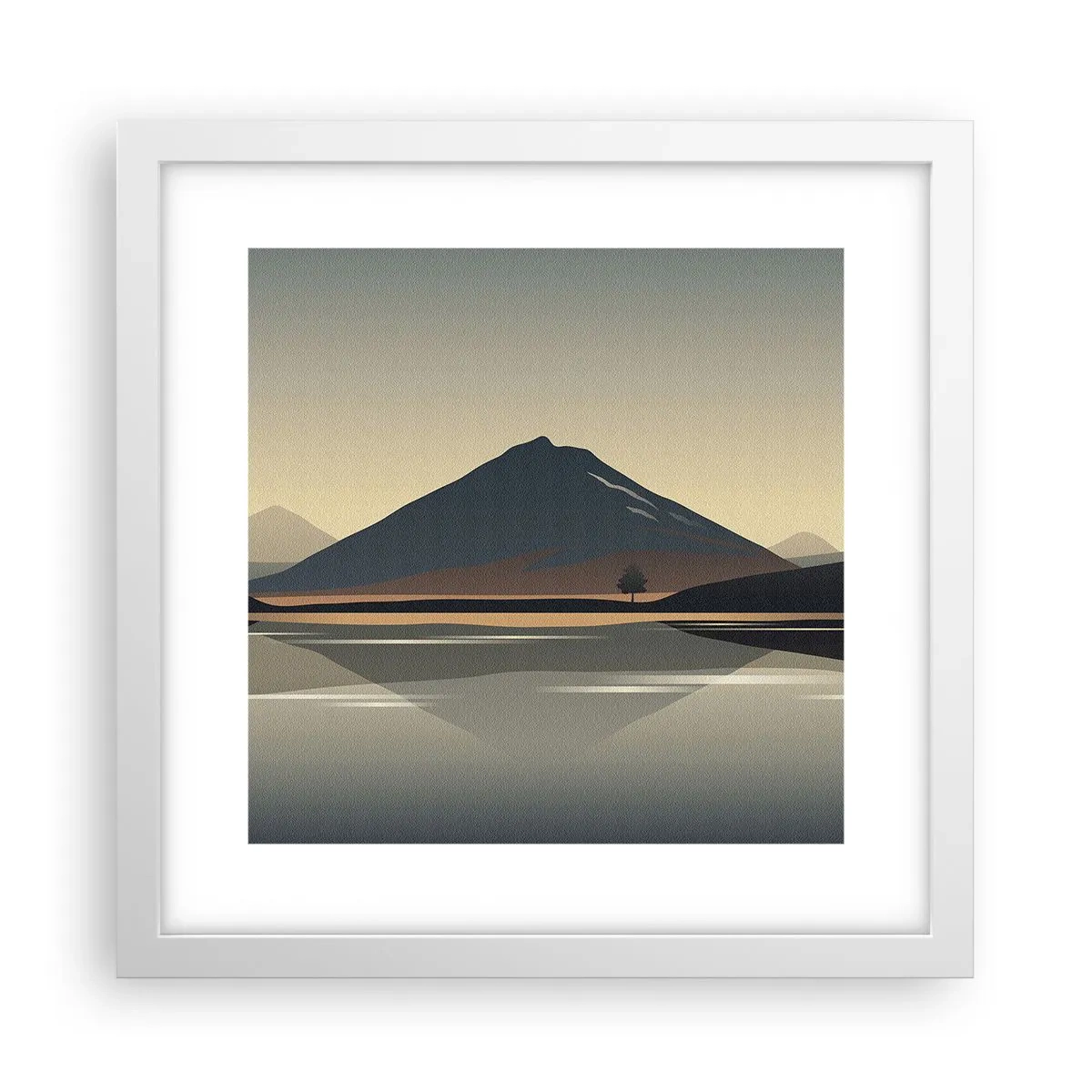 Plagát v bielom ráme - Zrkadlový odraz - 30x30 cm