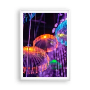 Plagát v bielom ráme - Svetelná fontána - 70x100 cm