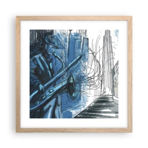 Plagát v ráme zo svetlého duba - Mestská rapsódia - 40x40 cm