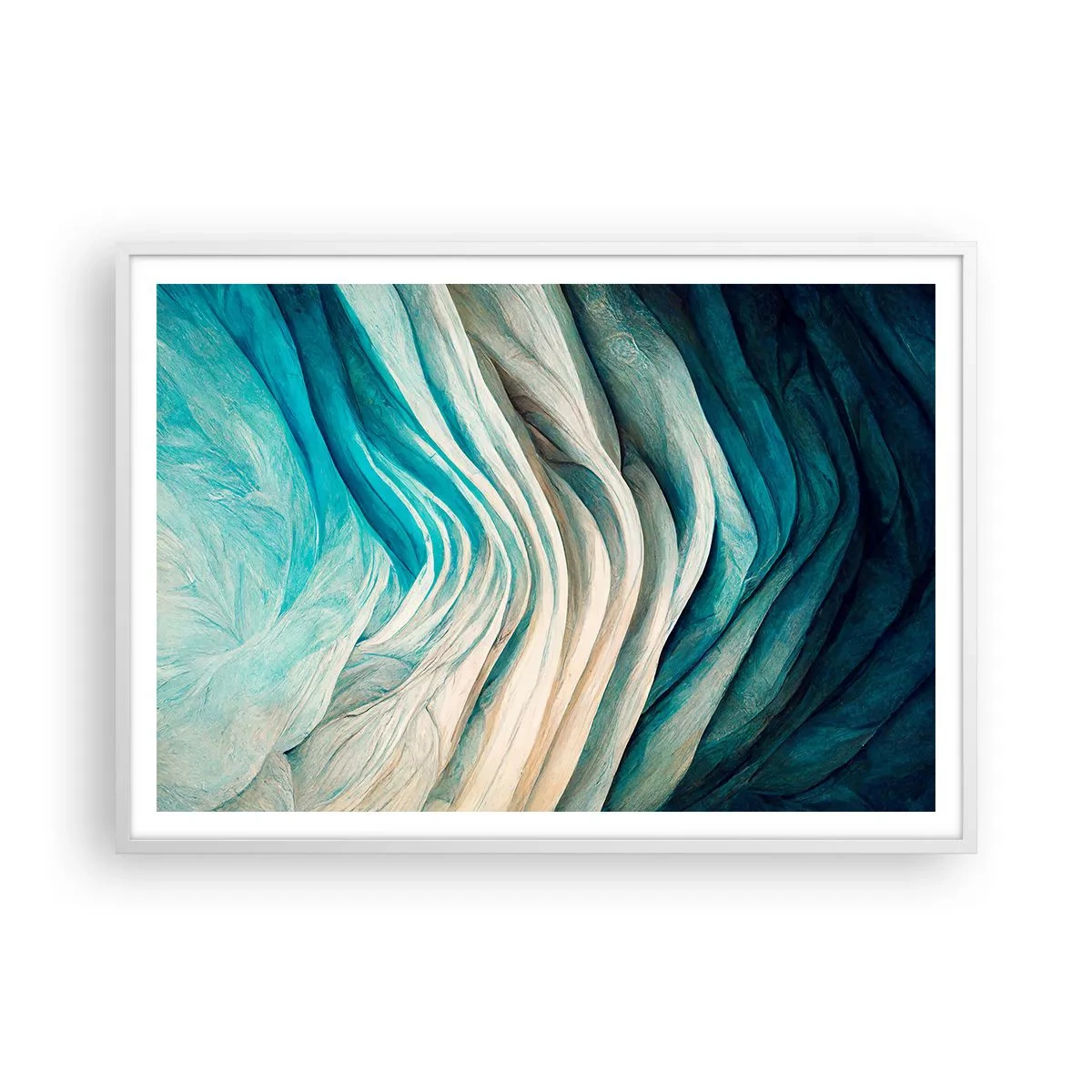 Plagát v bielom ráme - Modrá neukojiteľnosť - 100x70 cm