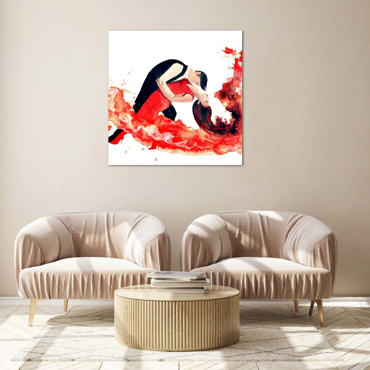Obraz na skle - Tango - zmyselná vlna - 60x60 cm