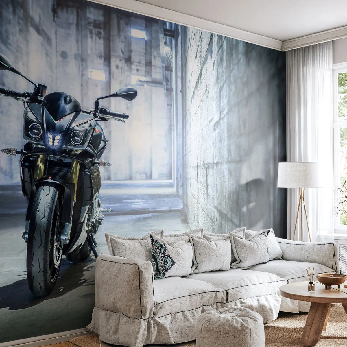 Samolepiaca Fototapeta Deluxe Sticker - Skôr ako zareve motor - Automobilový priemysel, Motorka, Šport - 250x175 cm