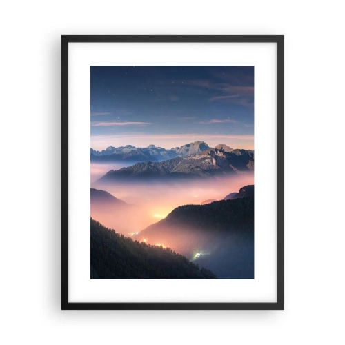 Plagát v čiernom ráme - Svetlo v údoliach - 40x50 cm