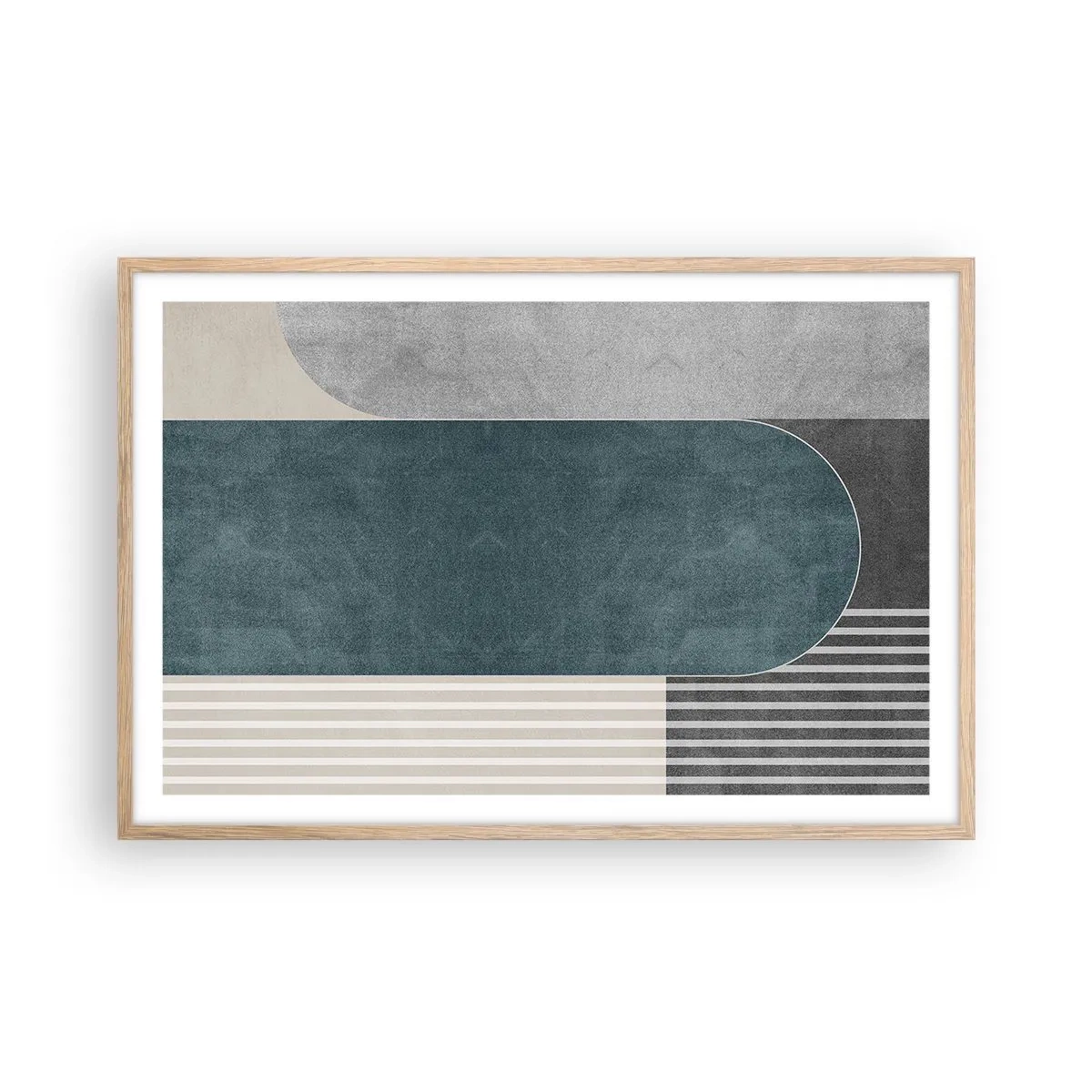 Plagát v ráme zo svetlého duba - Kompozícia na úrovni - 91x61 cm