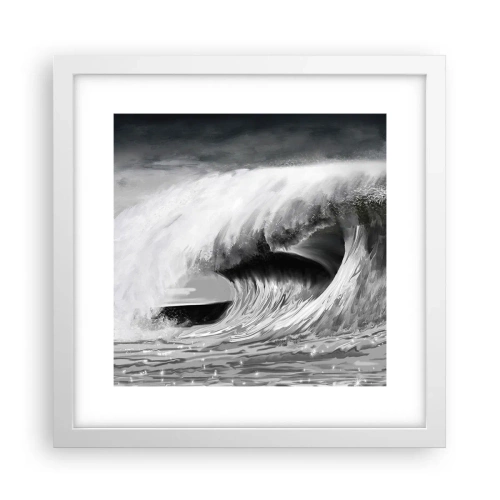 Plagát v bielom ráme - Hnev oceánu - 30x30 cm