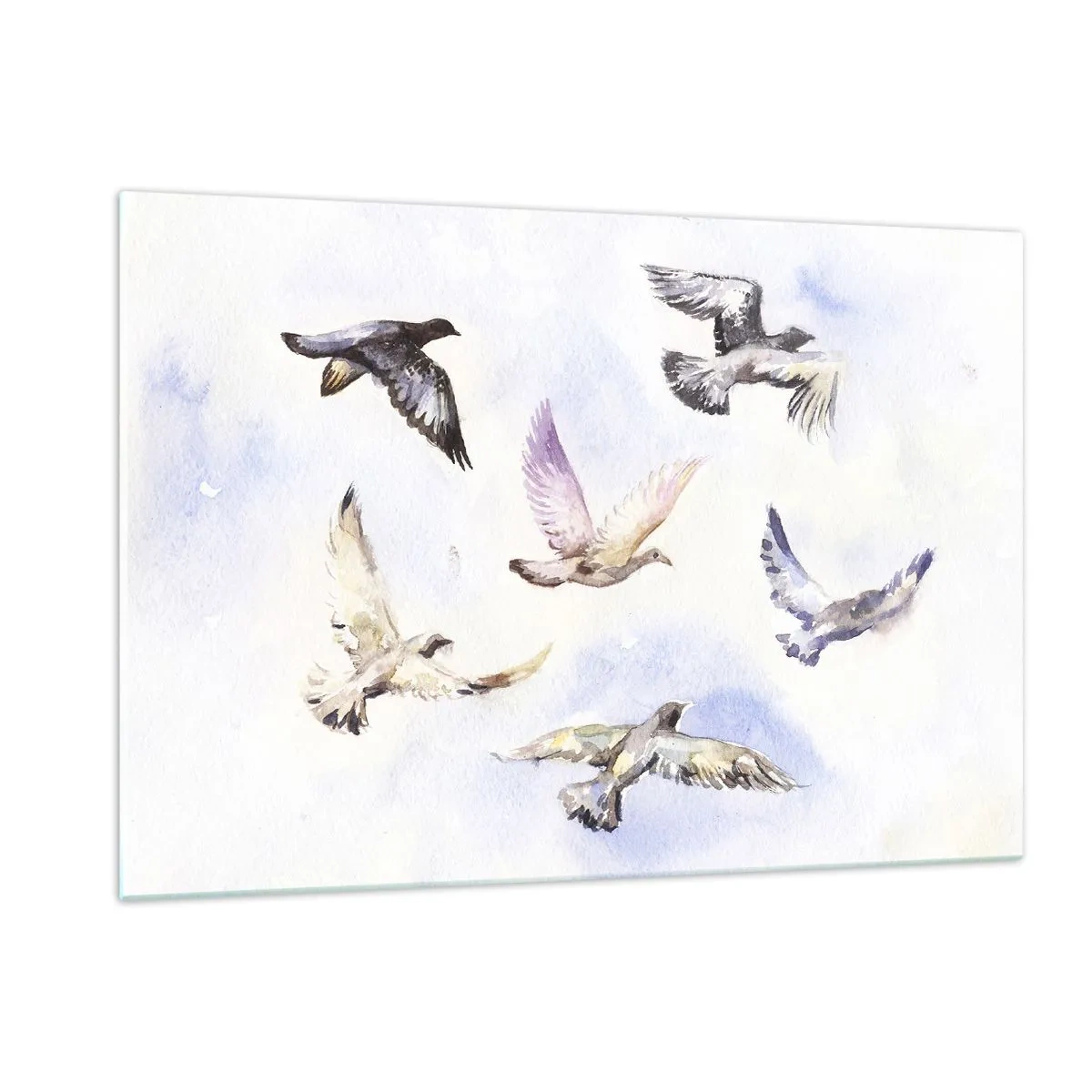 Obraz na skle - Sloboda v šedej a modrej - 120x80 cm