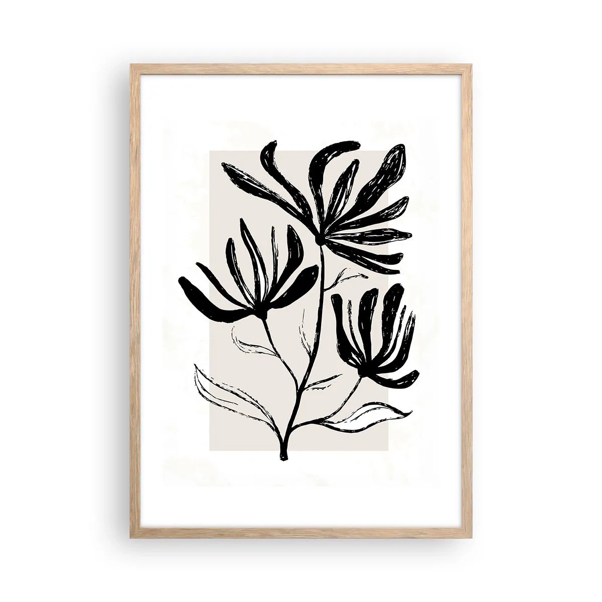 Plagát v ráme zo svetlého duba - Náčrtok pre herbár - 50x70 cm