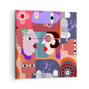 Obraz na plátne - Tvárou v tvár - 60x60 cm