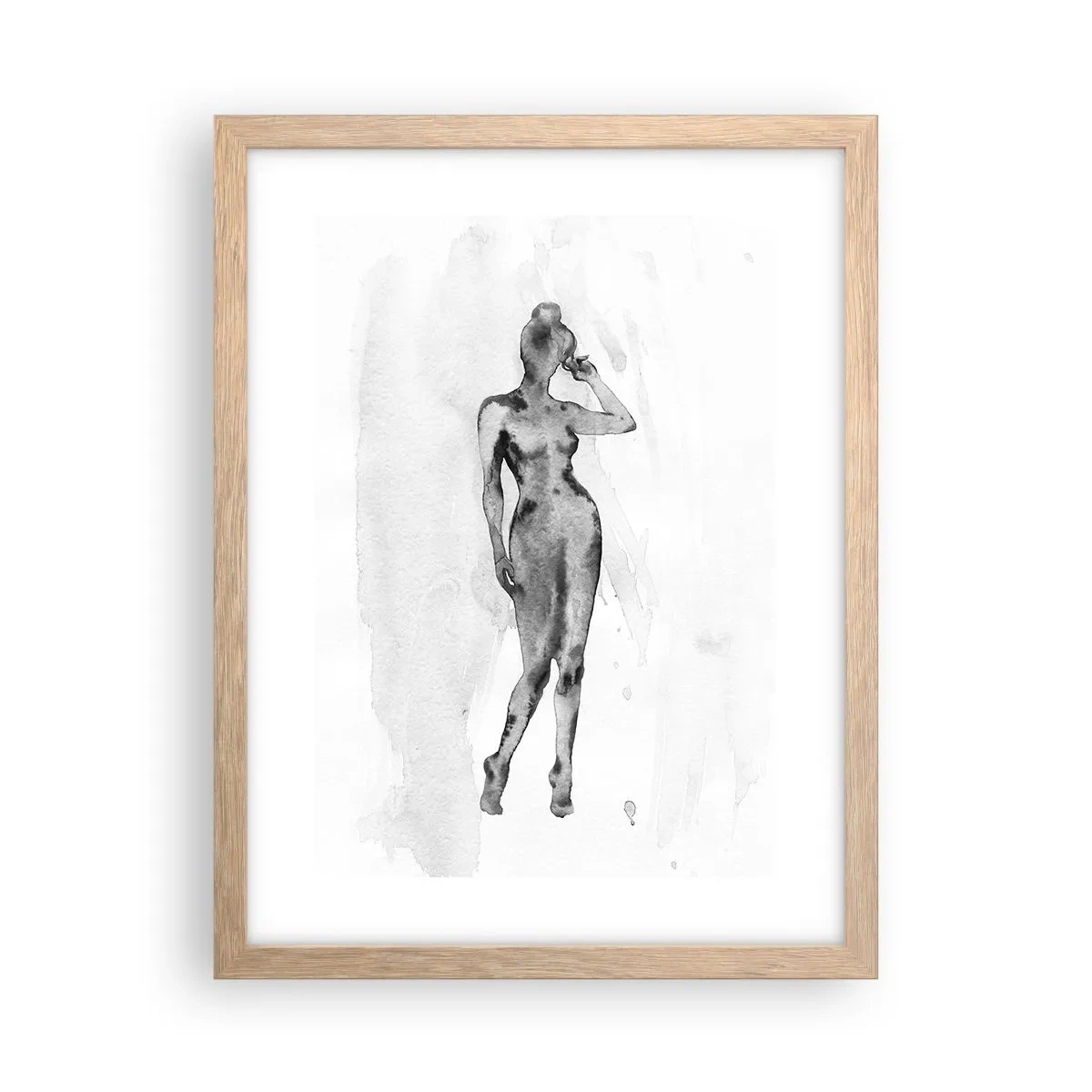 Plagát v ráme zo svetlého duba - Štúdia o ideáli ženskosti - 30x40 cm