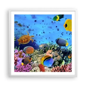 Plagát v bielom ráme - Čo vieme o živote… - 60x60 cm