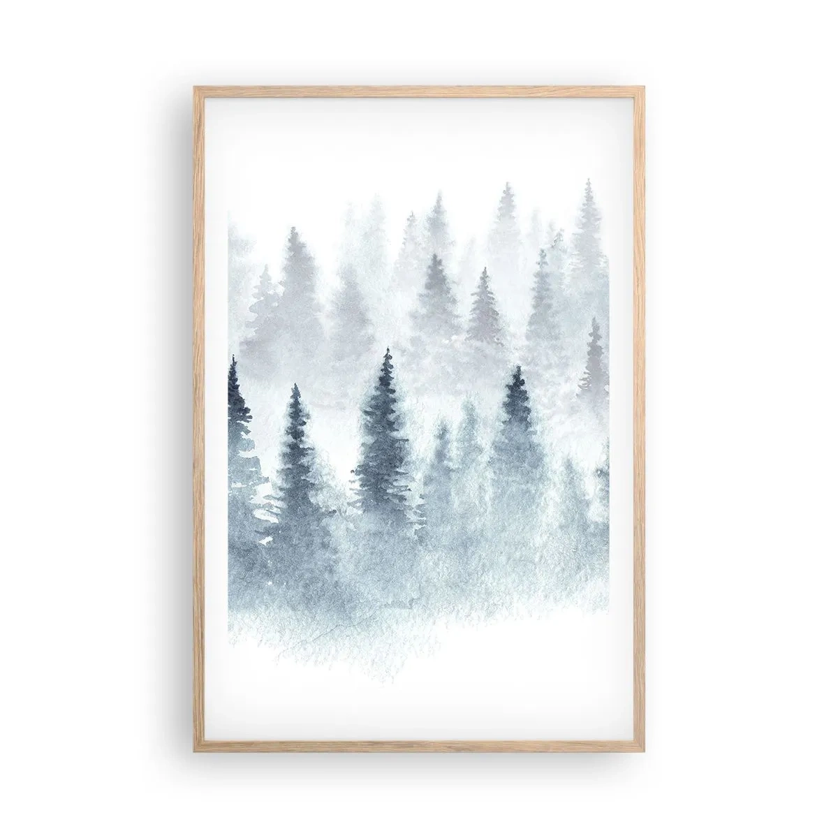 Plagát v ráme zo svetlého duba - Zahalené hmlou - 61x91 cm