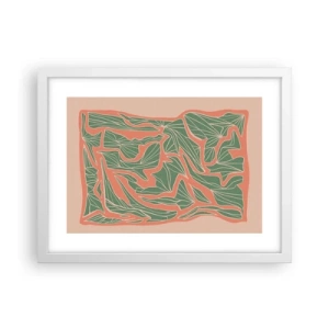 Plagát v bielom ráme - Súboj koralov a zelene - 40x30 cm