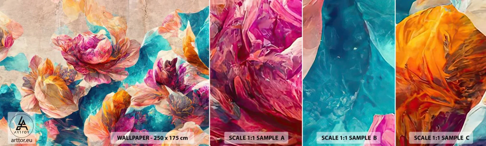 Vzorka Fototapeta Standard Eco - Farebné bohatstvo kytice - Kvety, Pastel, Kus - 100x30 cm