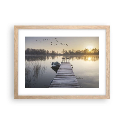 Plagát v ráme zo svetlého duba - Časom sa vrátim - 40x30 cm