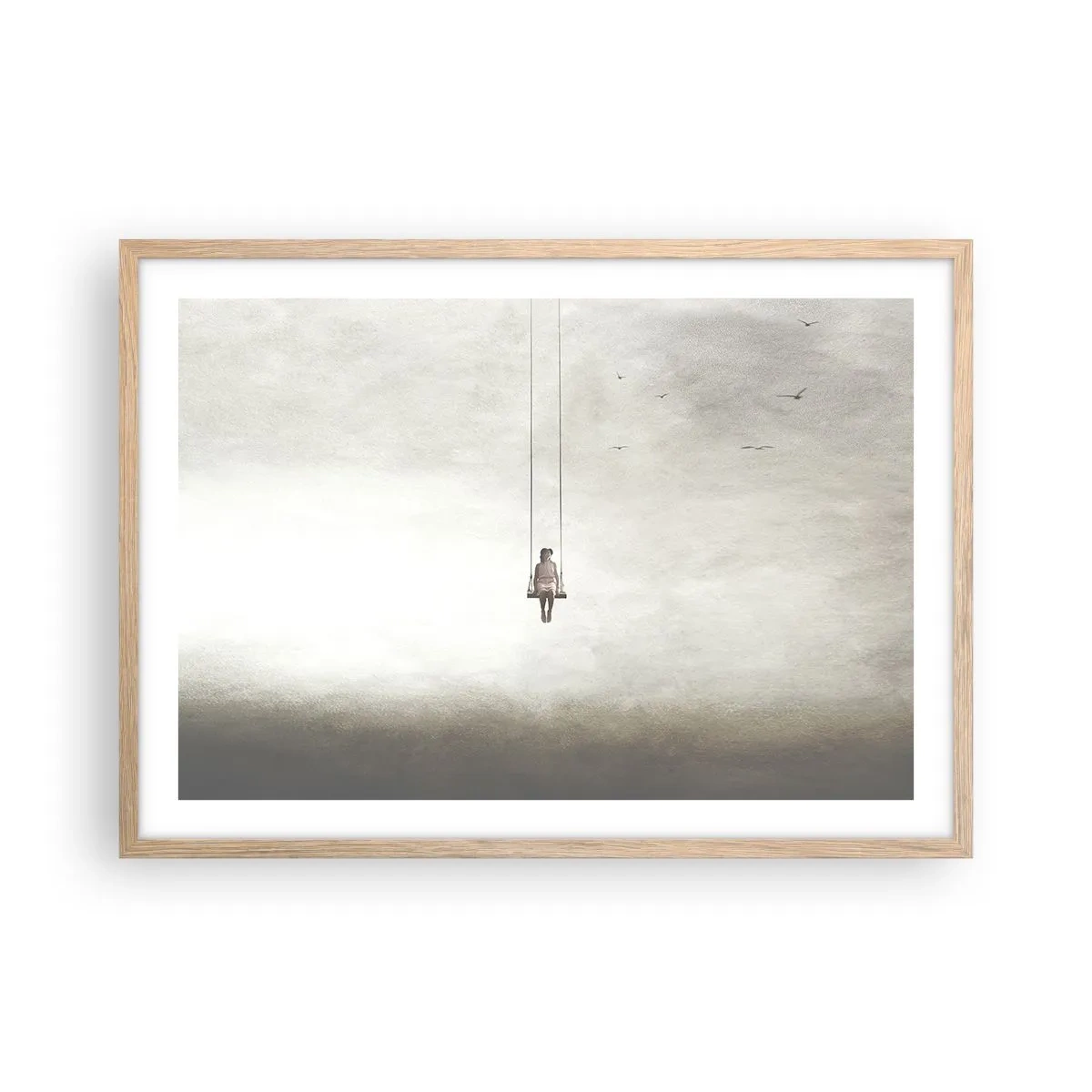 Plagát v ráme zo svetlého duba - Dieťa v nás - 70x50 cm