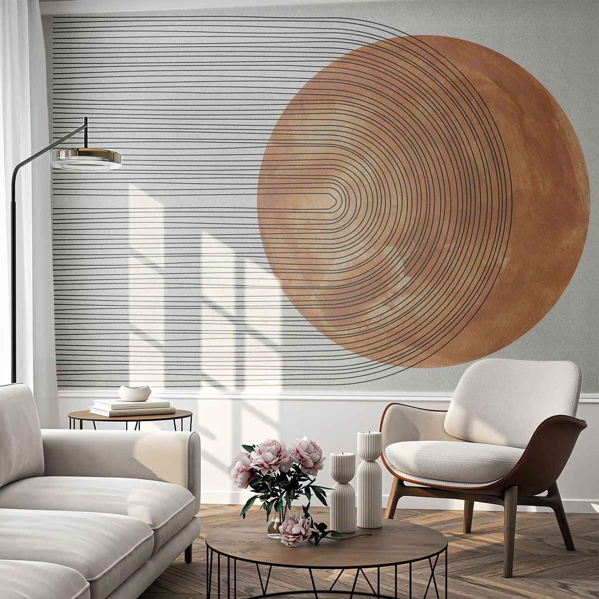 Fototapeta Premium Canvas - Slnečná kompozícia - Boho, slnko, Minimalizmus - 250x175 cm
