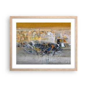 Plagát v ráme zo svetlého duba - Všetko sa podarí - 50x40 cm