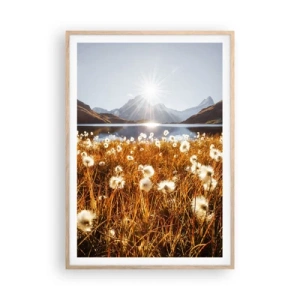 Plagát v ráme zo svetlého duba - Tvrdosť skál, mäkkosť tráv - 70x100 cm