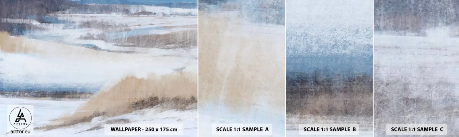 Vzorka samolepiacej fototapety Deluxe Sticker - Zimná kompozícia - Zima, Kus, Pastel - 100x30 cm