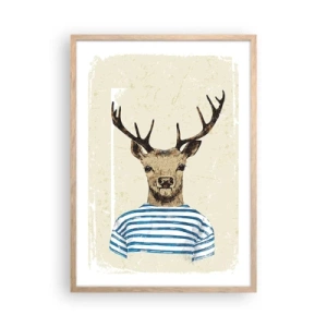 Plagát v ráme zo svetlého duba - Pretože mám rád pruhované košele! - 50x70 cm