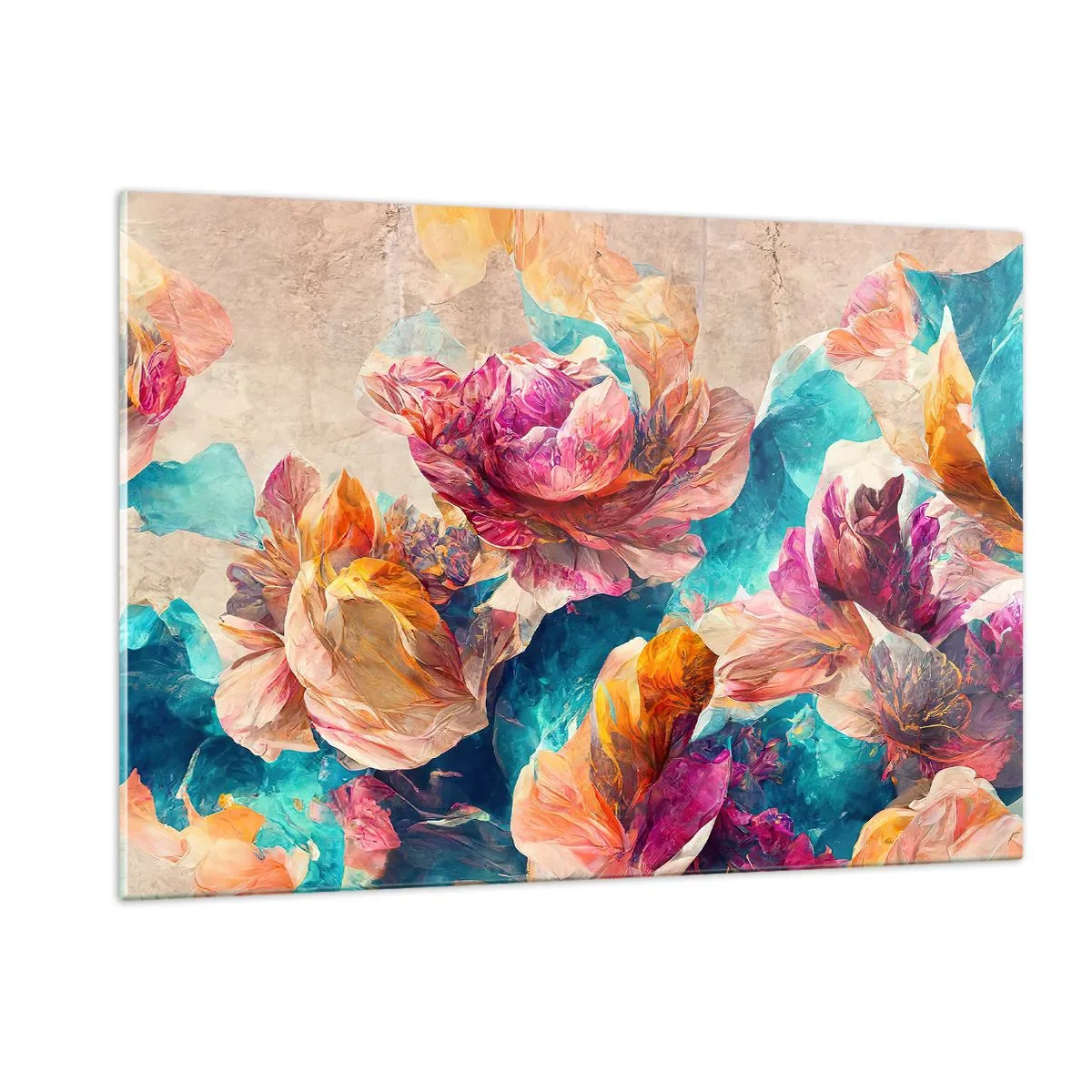 Obraz na skle - Farebné bohatstvo kytice - 120x80 cm