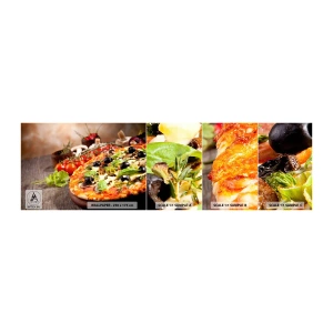 Vzorka samolepiacej fototapety Deluxe Sticker - Z telurických zložiek - Gastronómia, Pizza, Taliansko - 100x30 cm
