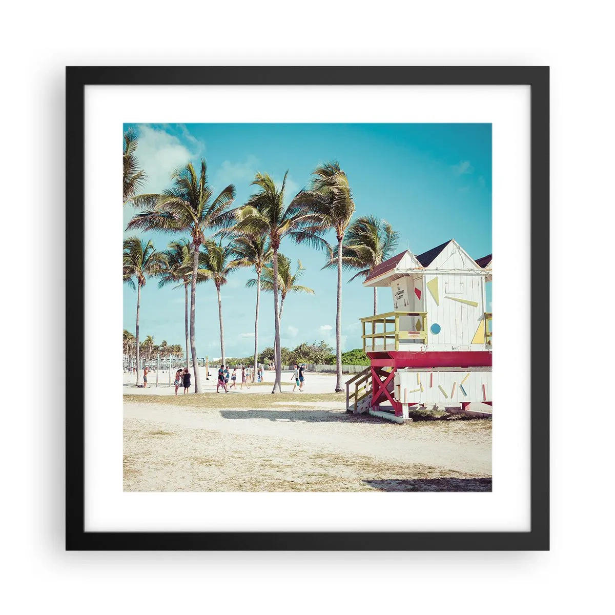 Plagát v čiernom ráme - Čaká ťa krásny deň - 40x40 cm