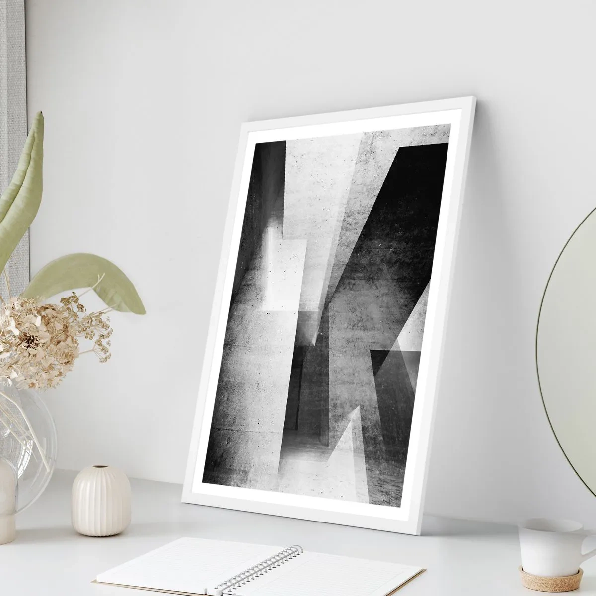 Plagát v bielom ráme - Štruktúra priestoru - 61x91 cm