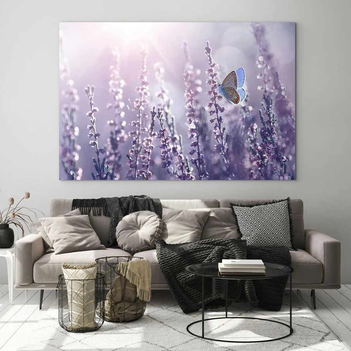 Obraz na skle - Bozk motýľa - 120x80 cm
