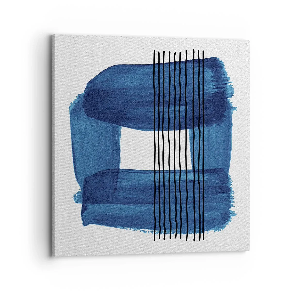 Obraz na plátne - Modročierna kompozícia - 70x70 cm