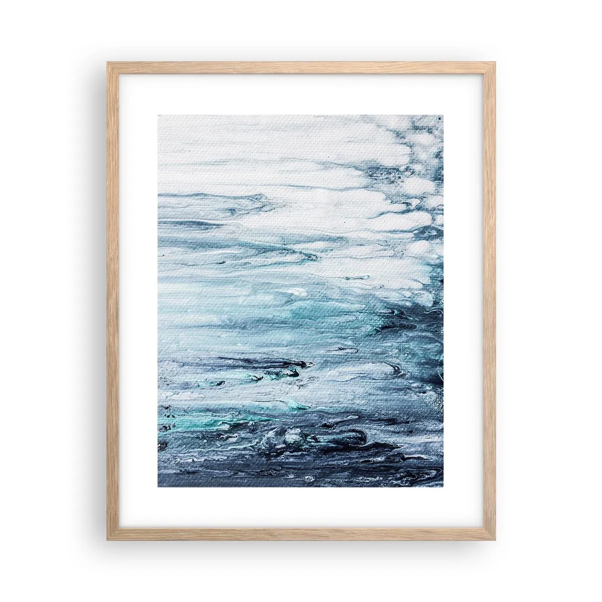 Plagát v ráme zo svetlého duba - Modré cencúle - 40x50 cm