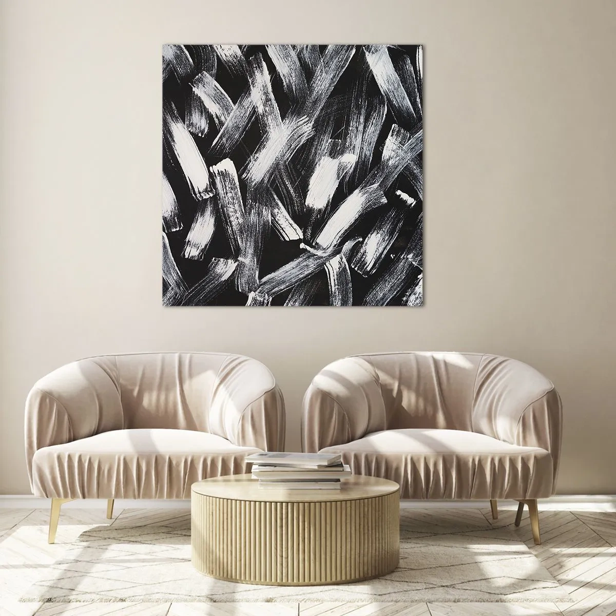 Obraz na skle - Abstrakcia v industriálnom duchu - 70x70 cm