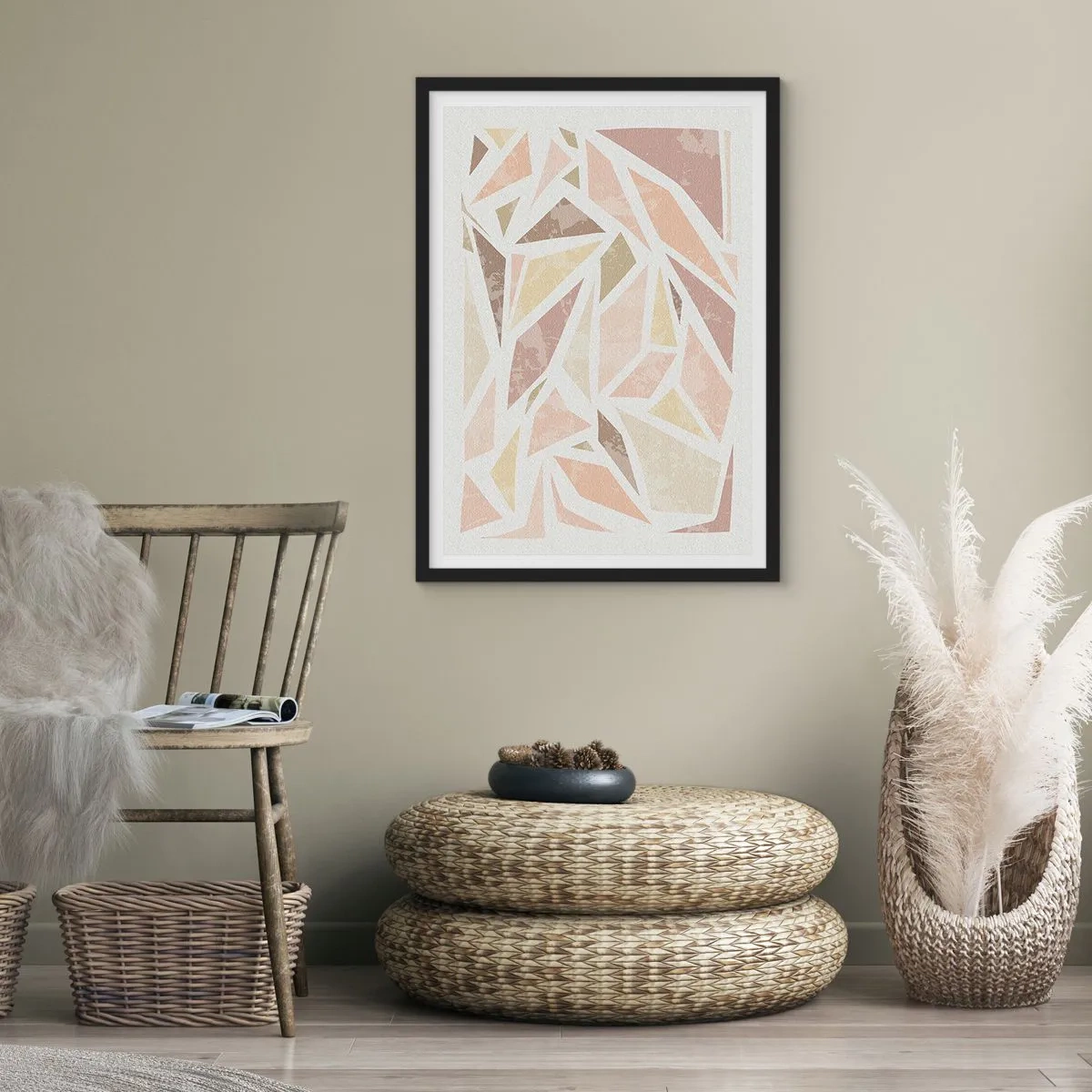 Plagát v čiernom ráme - Kompozícia: vitráž - 70x100 cm