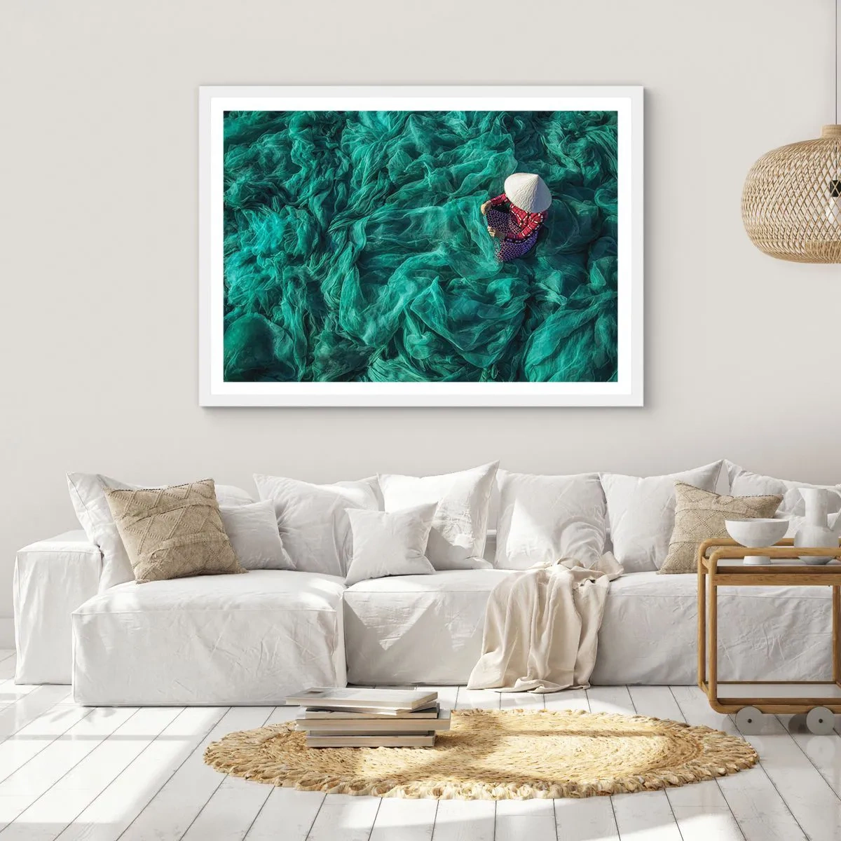 Plagát v bielom ráme - V mori sietí - 91x61 cm