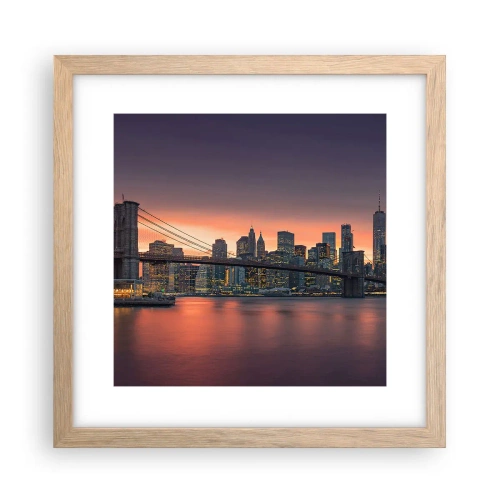 Plagát v ráme zo svetlého duba - Ponorené do ľaliového ticha - 30x30 cm