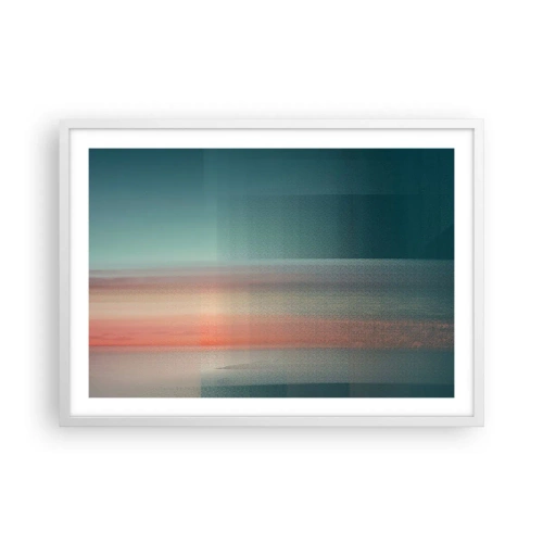 Plagát v bielom ráme - Abstrakcia: vlny svetla - 70x50 cm